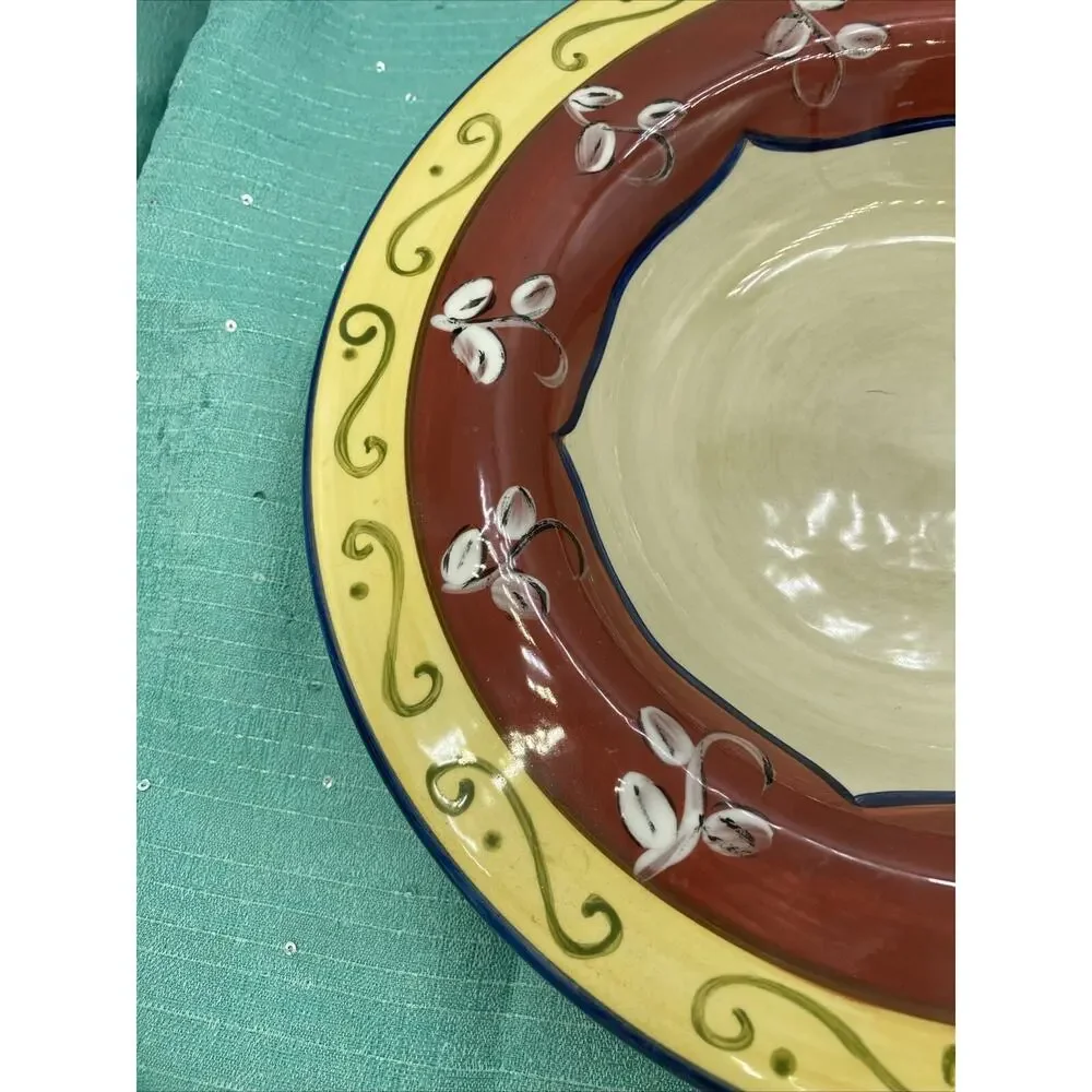 Serving Bowl Pier 1 Vallarta 10 1/2 Inch Red Gold Dinnerware